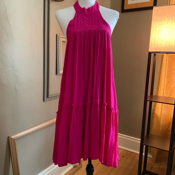 Vici Dresses & Skirts - Bright pink halter dress from Vici. NWT. Size M